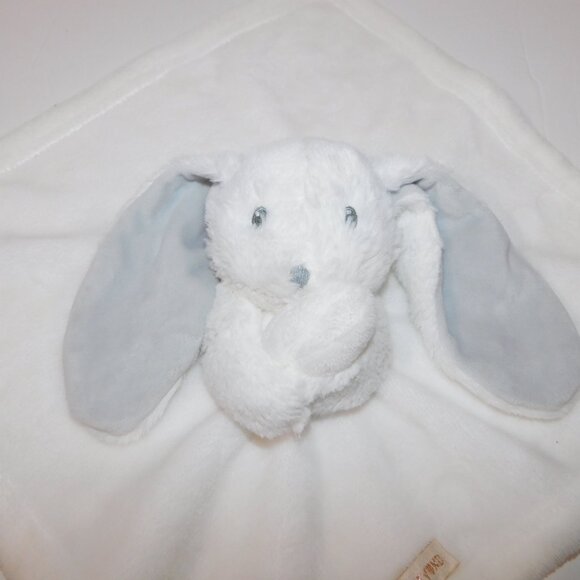 Blankets & Beyond White Bunny Gray ears Plush Security Blanket Baby Lovey Nunu - Picture 3 of 6
